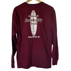 Locklear's‎ Beach City Grill T-Shirt Men's M Folly Beach SC Long Sleeve Souvenir